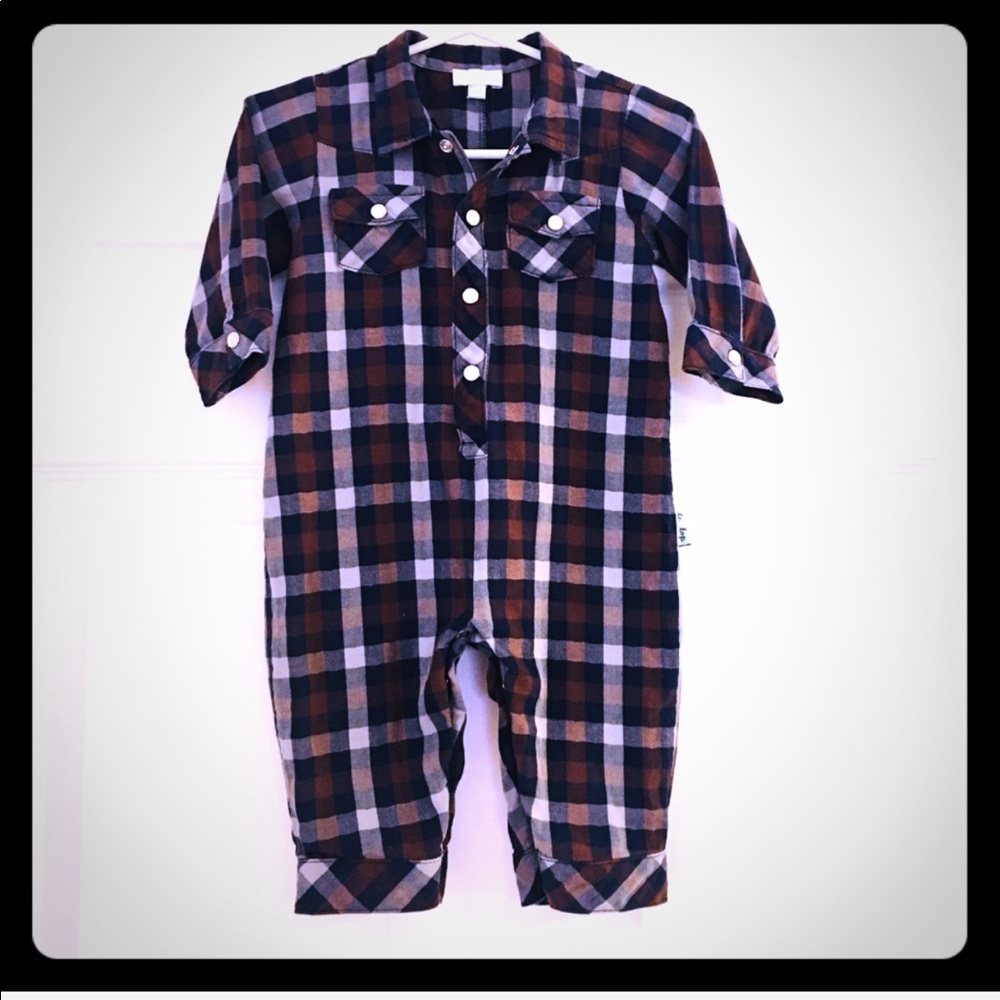 NWOY Baby Boy Plaid Romper 6 Months